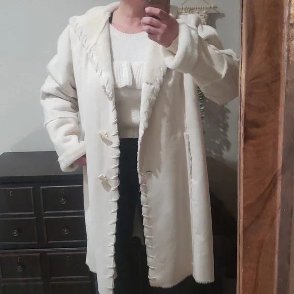 Suede Fur long coat - Picture 1 of 8